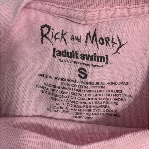Rick and Morty T-Shirt. Adult Swim. Pink. Size S. EUC Unisex - Picture 3 of 4